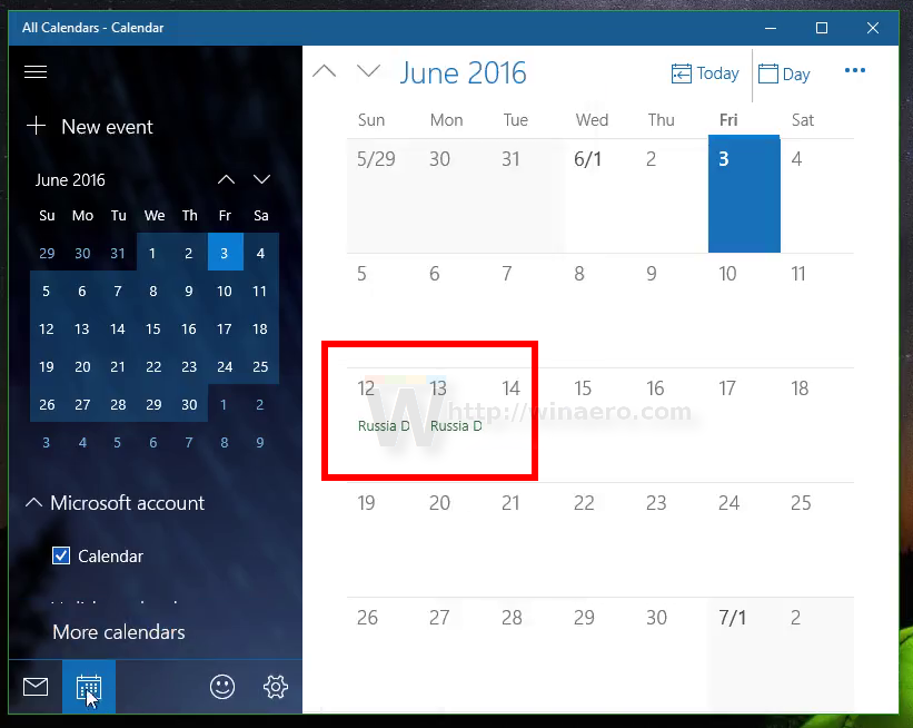 windows 10 calendar widget